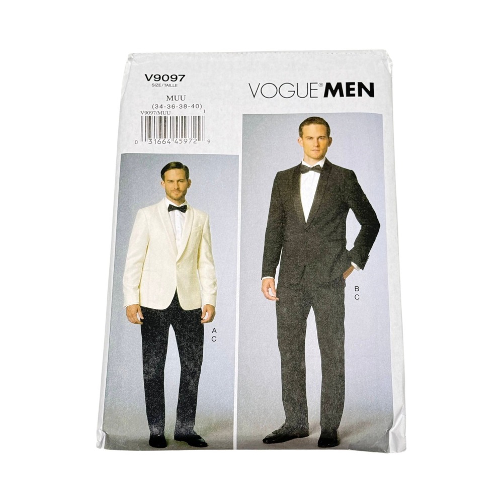 Vogue V9097 Sewing Pattern Men's Jacket Pants Tuxedo Size 34-40 New‎ Uncut - Picture 4 of 4